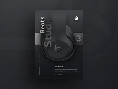 Beats Concept #2 beats beats by dre card clean corporate cryto dark ecommerce floating headphones minimal product shadow shadows simple web website