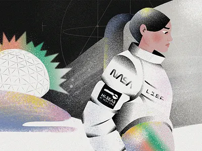 NASA's Experiment Illustration astronaut character digital experiment girl illustration mars nasa space texture