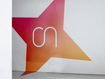 Office branding branding careers company glass gradiente office poligraphy print sticker stickers