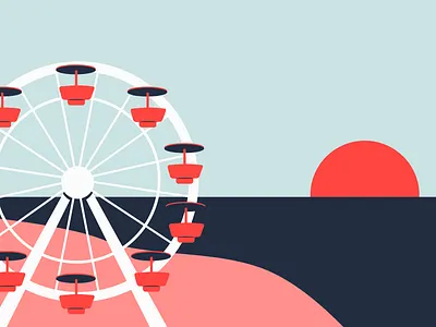 Santa Monica Pier illustration la los angeles pier santa monica sunset venice beach wheel