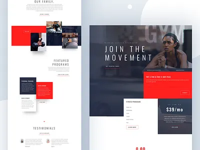 Fitness Gym - Sneak Peek 2018 cards clean design divi dribbble best shot fitness gym health landing landingpage layout product template typography ui ux webdesign website wordpress