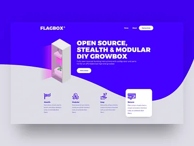 Growbox Landing Page 3d design illustration isometric landing landing page ui