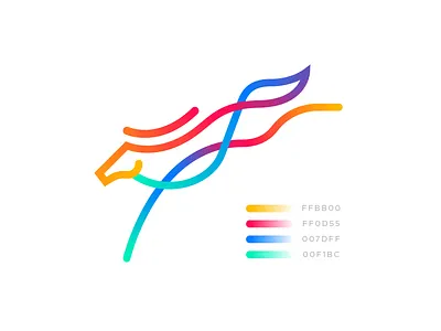 Horse animal animal logo color colorful gradient horse horse logo illustration line logo mark minimal stroke symbol ui