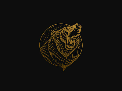 🐻Beast Mode adobe photoshop badge badge design bear bear illustration branding drawing gold graphic design illustration illustrator linework logo procreate stippling tattoo tattoo art vector artwork
