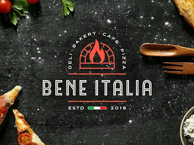 Bene Italia bakery branding cafe deli identity italia italian logo logo design pasta pizza restaurant