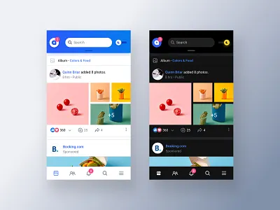 Facebook Dark Mode Concept clean dark dark mode dark theme design facebook fb gallery marketplace minimal typography ui ux