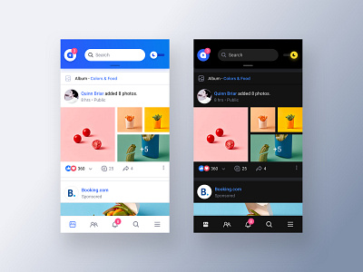 Facebook Dark Mode Concept clean dark dark mode dark theme design facebook fb gallery marketplace minimal typography ui ux