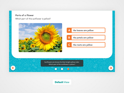 Text-Based Multiple Choice Question answer education educators flow hmh interaction learn learning multiple choice question nature program question school science students teachers ui user experience user interface ux