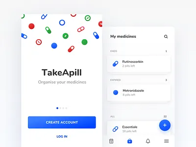 TakeApill #2 android app colorful design drugs health app health care ios medical app medicines patients pill