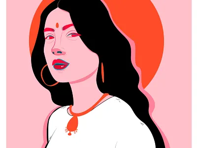 The Lady is Pink art concept art drawing fashion flash art flat vector illustration jewelery pop art pop culture vector women