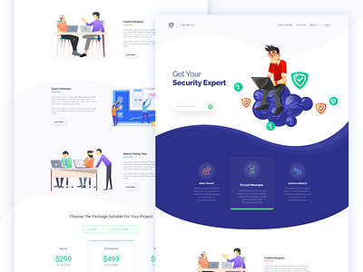 Get Expert blue clean green illustration landing page landing page design minimalistic design people purple red simple team ui ux design user interface design web page website