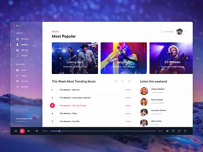 Music Player Desktop Application - 1 artist design by teamuinugget desktop app desktop design dribbble app dribbble best shot mac app music music album music app music art music artwork player player profile player ui teamuinugget uinugget