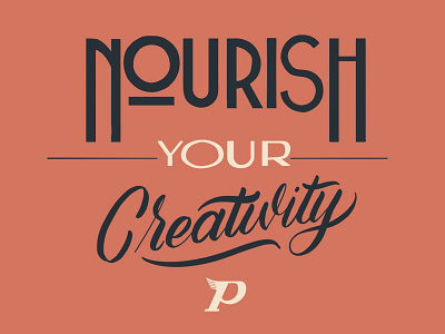 Nourish Your Creativity art deco creativity lettering script lettering