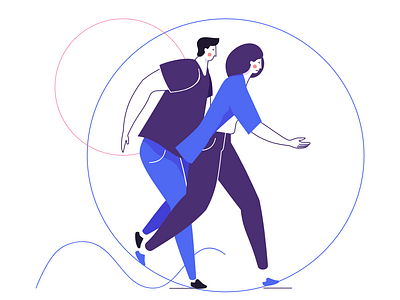 Escape affinity designer character illustration man simple vector woman