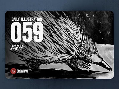 Daily Illustration 59 - Inktober No.25 Prickly. artdaily artwork brushpen creative dailychallenge digitalpainting echidna habit handdrawn happy illustration illustrator ink inktober inktober2018 prickly process