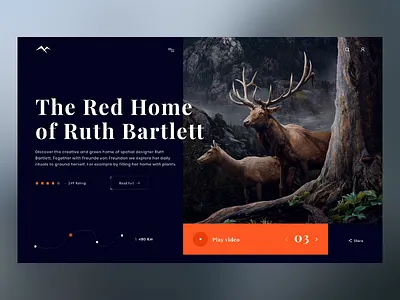Mountain blog clean dark deer landing page mountain slider ui user experience user inteface ux webdesign website