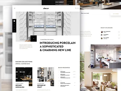 Dacor Homepage (unused direction) art direction creative agency creative direction creative strategy design design direction design studio interactive los angeles ui ux visual design web design