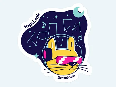 topsi.mk Sticker #5 cartoon cat character character design doodle drawing fun art graffiti illustration monster moon music space stars typography vector