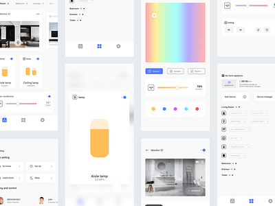 Concept smart home app color design home icon interface smart ui
