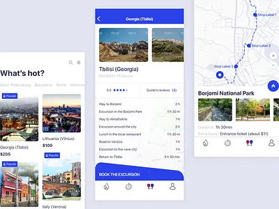 Book an Excursion - IOS App app app design bottom sheet catalog clean dashboard excursion flat interface ios iphone map minimal mobile sketch ui ux