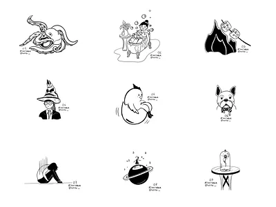 Inktober - Part 1 illustration illustration challenge ink inktober 2018 ipad pencil procreate ssilbi