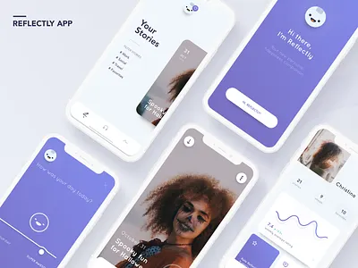 Reflectly Journal cards design expandable graph halloween ios journal profile reflectly robot sketch startup statistics stats ui ux