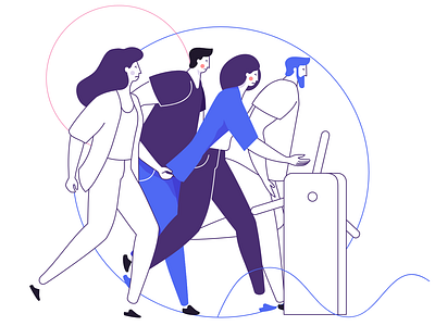 Gate affinity designer character clean illustration man simple vector woman