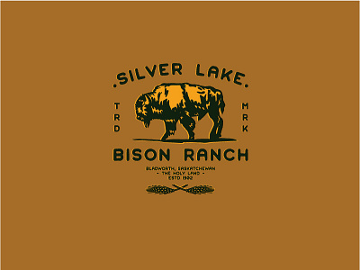 Silver Lake Bison Logo bison buffalo caribou creative farm laura prpich logo logotype ranch trademark vintage