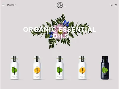 Ellas beauty brand essential oil layout website