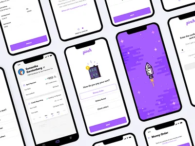Pinch App app color fintech illustrations ios mobile startup ui ux