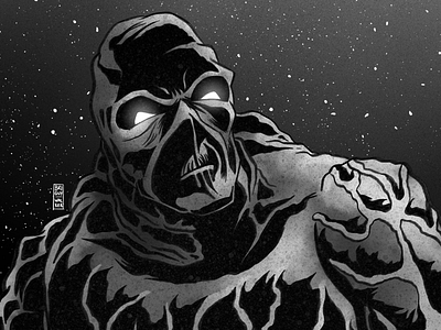 Swamp Thing | Inktober Day 28 art drawing horror inking inktober inktober 2018 monster swamp thing