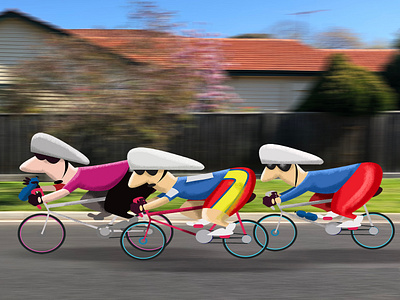 Bike Riders Illustration cartoon character character design childrens design humor humour illustration illustrator photography photoshop vector