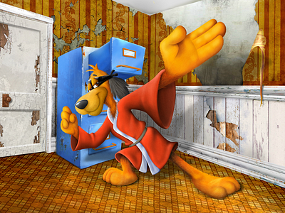 Hong Kong Phooey cartoon character procreate