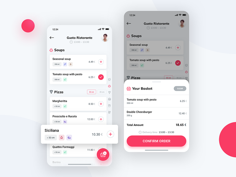 Lunching App – Menu & Order android app delivery design food ios lunch mobile order pizza ui ux