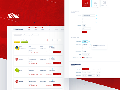 nSure - insurance provider clean design form insurance insurance company nsure provider ui ux web website white wine