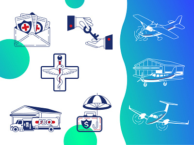 Insurance & Aviation Icon Designs aircraft aircraft renters insurance aviation benefits insurance business insurance claims handling general liability icon icon design illustration insurance outline icon
