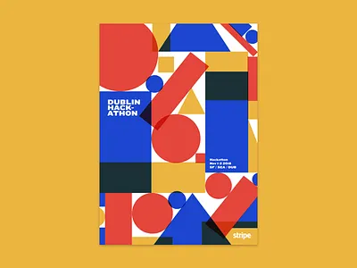 Dublin Hackathon poster abstract design flat poster stripe
