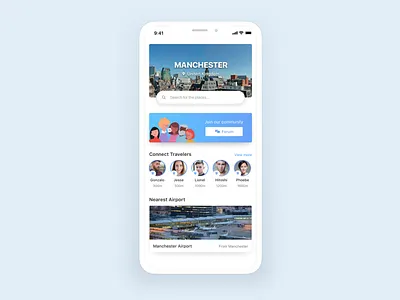 Travel App main screen app design flat ios layout mobile travel ui ux vietnam