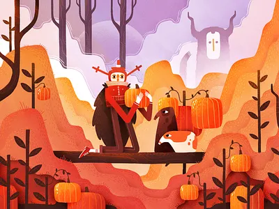 Halloween Forest art character color dangartman forest gartman halloween helloween illustration orange rockerminks texture