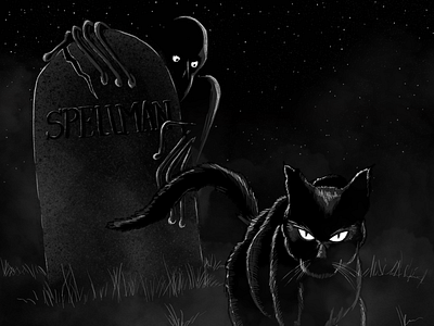 Salem | Inktober Day 29 art cat chilling adventures of sabrina drawing inking inktober inktober 2018 sabrina