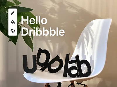 Hello Dribbble! debut logo paper typography