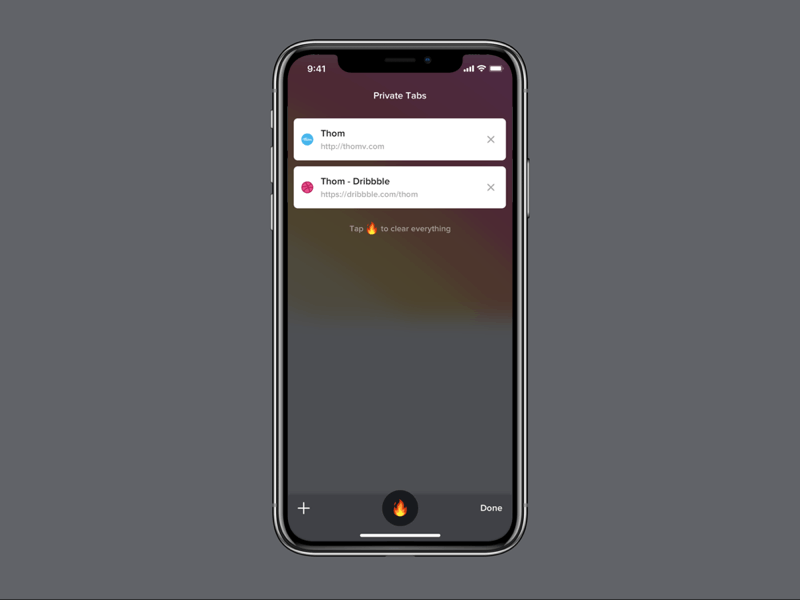 Burn Your Data 🔥 animation app browser data design duckduckgo fire flames fun ios mobile principle prototype search ui ux