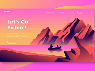 Fishing - Banner & Landing Page app banner business concept concept app development fish fishing icon icons illustration landing landing page page spot strategy technology vector web app website