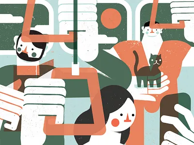 Rush Hour app cat character digital folioart galo graphic illustration tiago travel