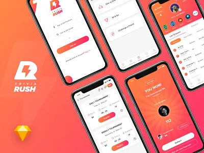 Trivia Rush app design game app ios trivia game ui user experience user inteface visual design