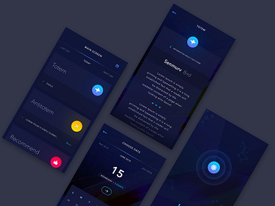 astrological calendar astrological blue blue dark calendar dark list logo mobile app ui ux