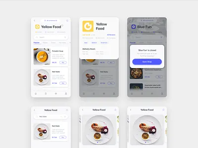 Delyo | Food Delivery App | Round 4 adobe xd card category delivery delyo food free ios iphone xs minimal mobile app popup restaurant search sketch store ui ui kit ui8 white