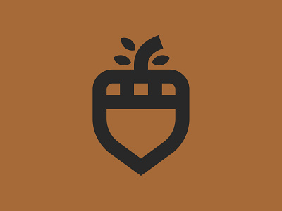 Acorn acorn autumn fall icon illustration logo minimal nature retro shield thick lines tree