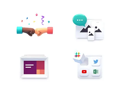 Features Icons 3d design features icon icons integrations landing page octane pitch render team