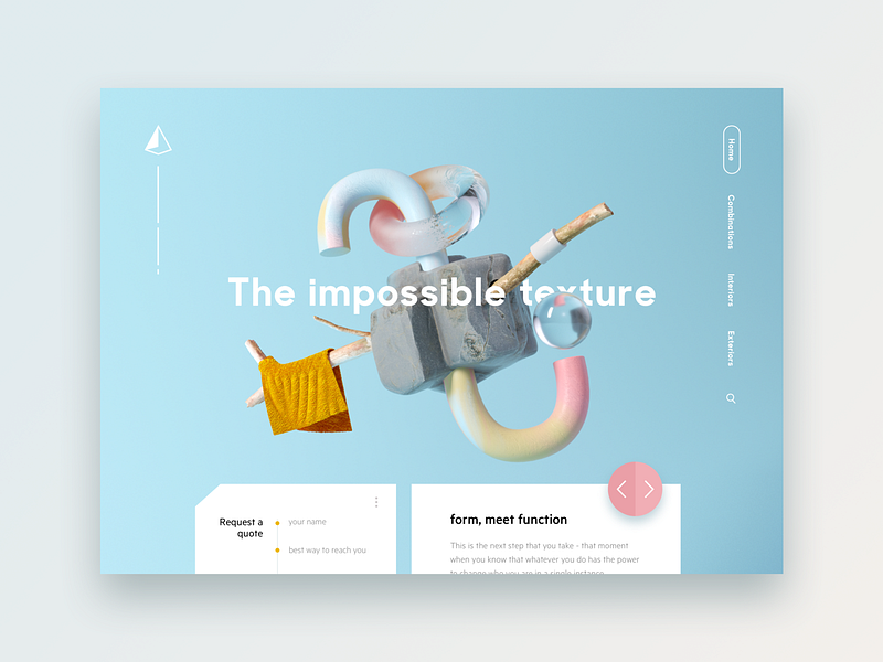 3D inspired UI - 02 3d blue c4d design illustration iphone texture typography ui ux